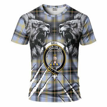 Bell Tartan Crest T-Shirt Ferocious Lion Style