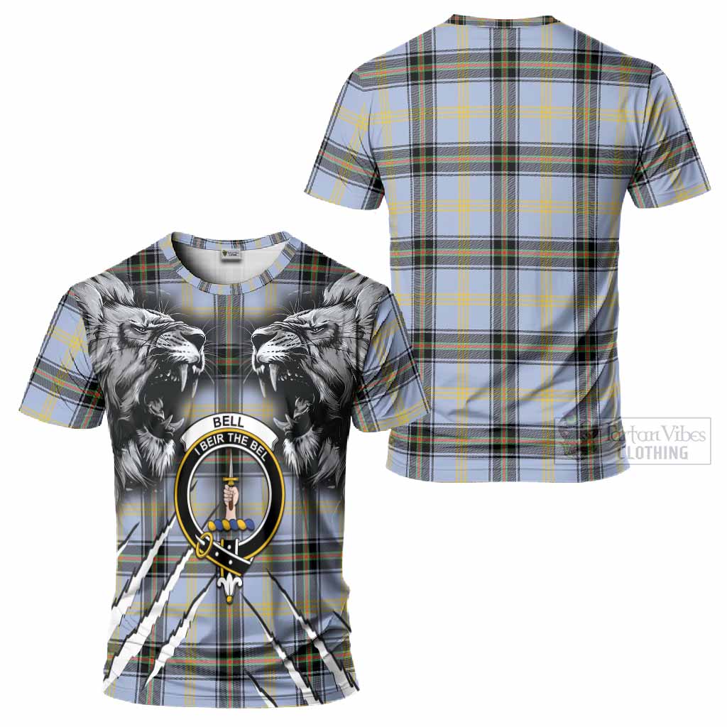 Bell Tartan Crest T-Shirt Ferocious Lion Style