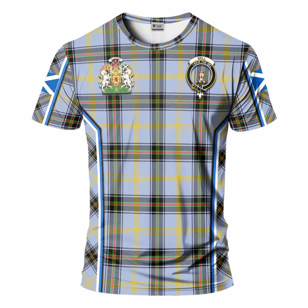 Bell Tartan Crest T-shirt Scotland Coat of Arm Flag Style - Tartan Vibes Clothing
