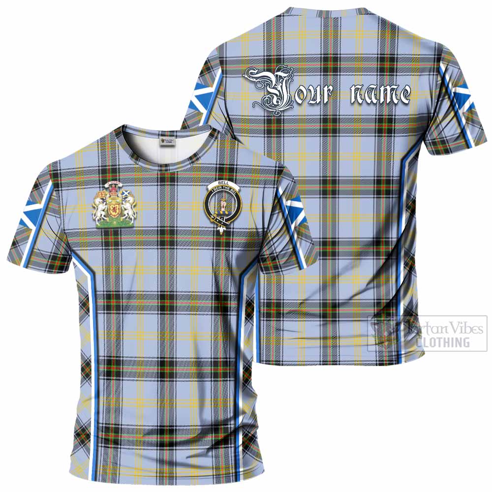 Bell Tartan Crest T-shirt Scotland Coat of Arm Flag Style - Tartan Vibes Clothing