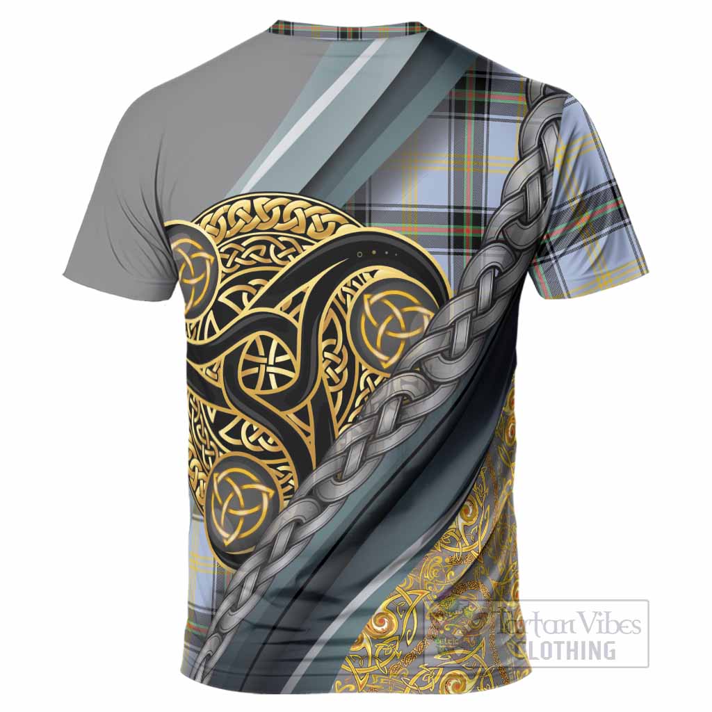 Bell Tartan Crest T-Shirt Scottish Triskele Celtic