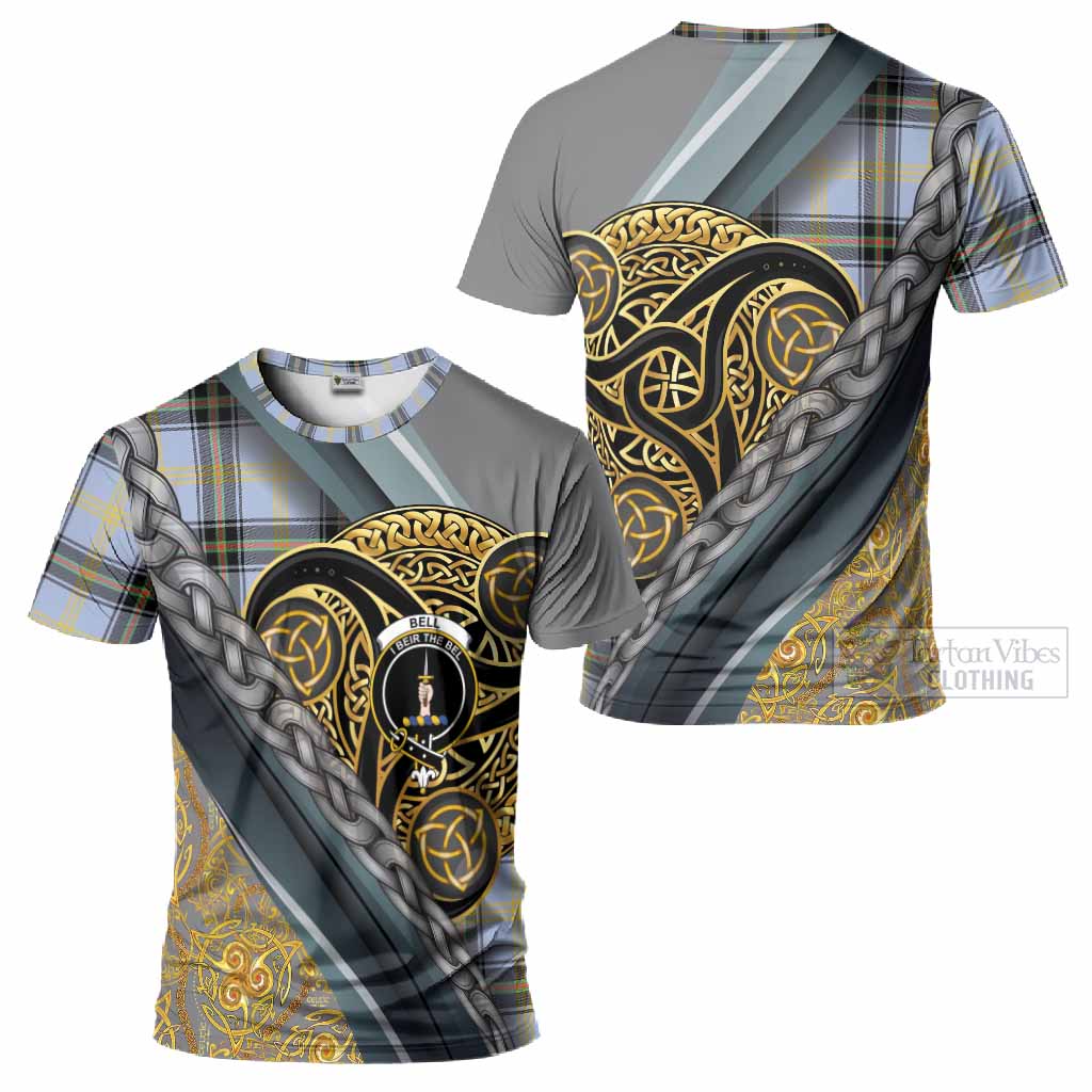 Bell Tartan Crest T-Shirt Scottish Triskele Celtic