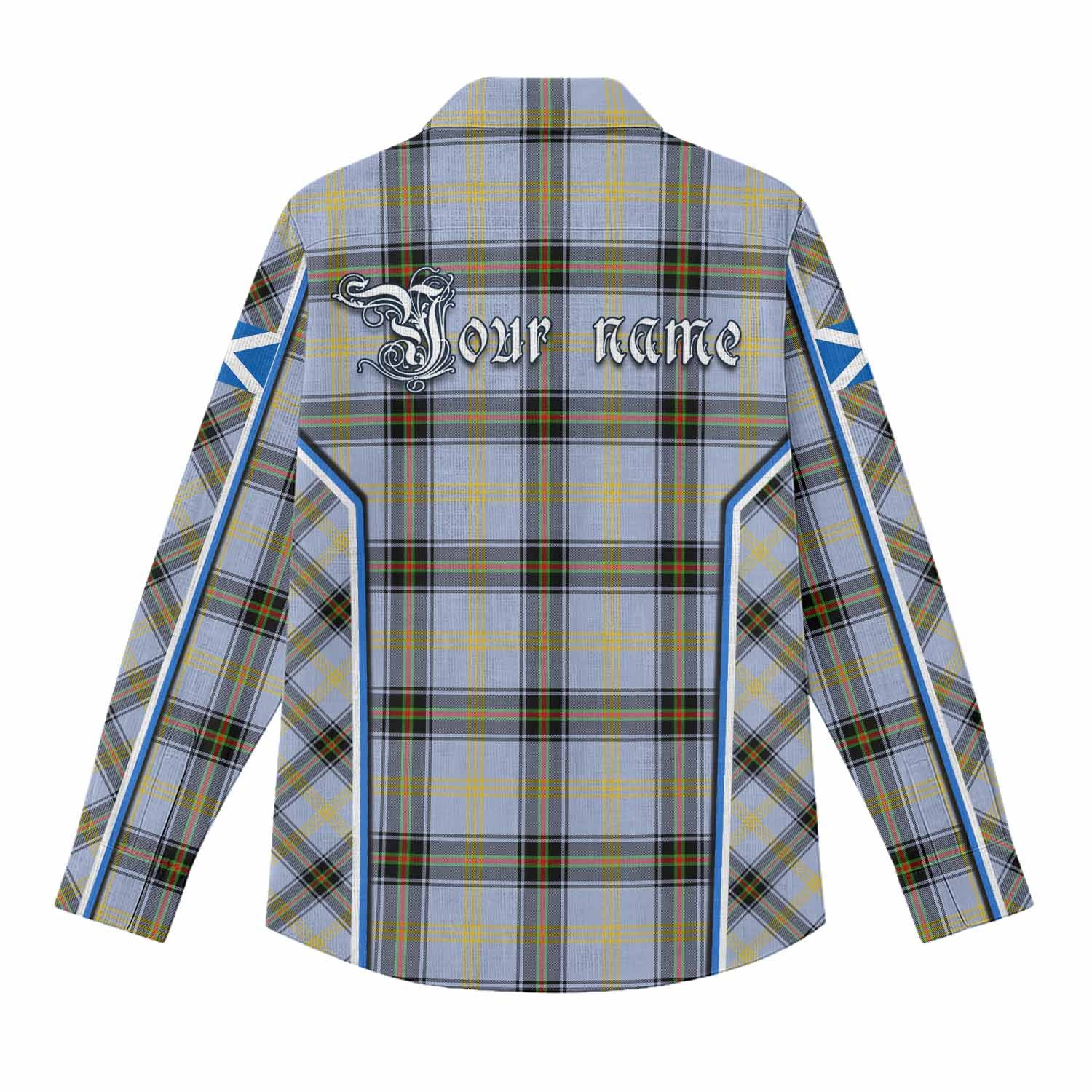 Bell Tartan Crest Women Casual Shirt Scotland Coat of Arm Flag Style - Tartan Vibes Clothing