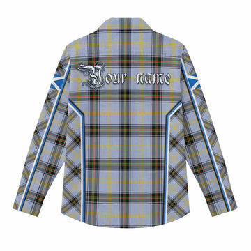 Bell Tartan Crest Women Casual Shirt Scotland Coat of Arm Flag Style - Tartan Vibes Clothing