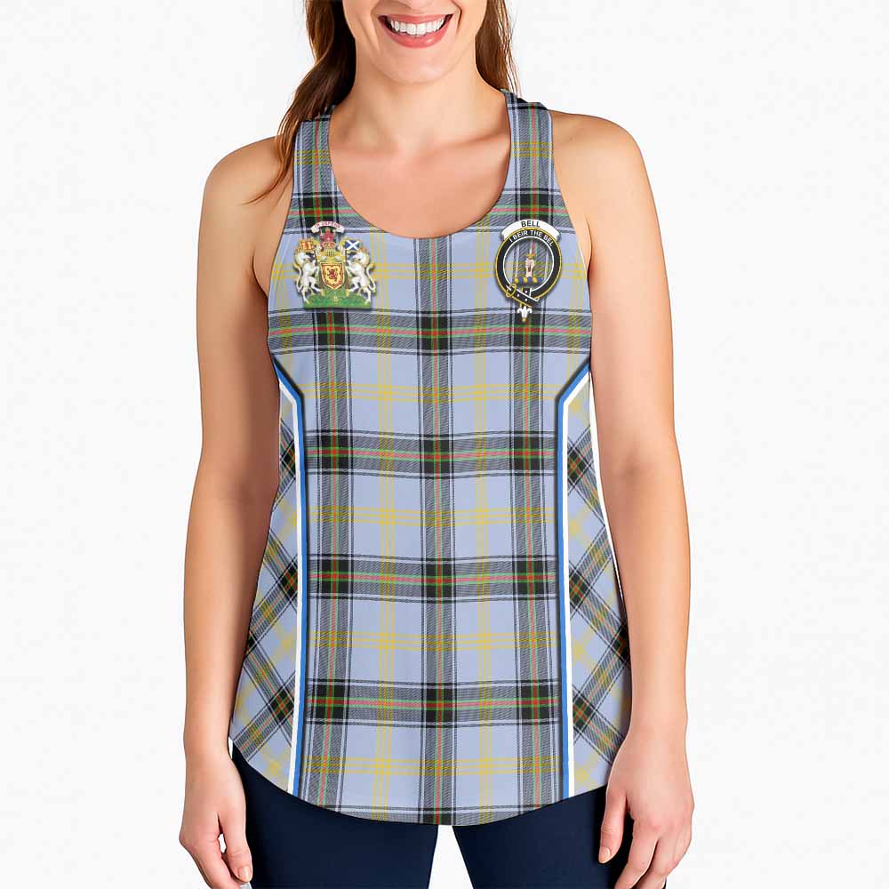Bell Tartan Crest Women Racerback Tanks Scotland Coat of Arm Flag Style - Tartan Vibes Clothing