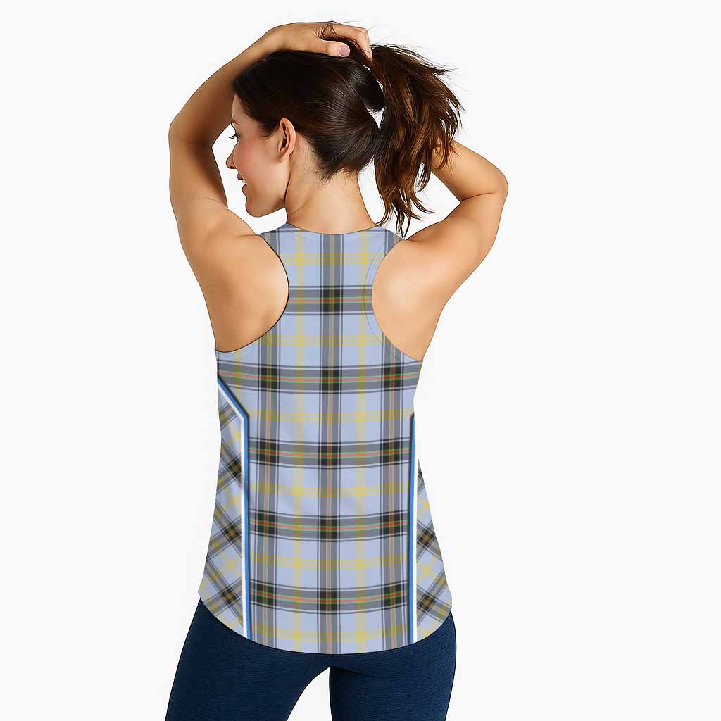 Bell Tartan Crest Women Racerback Tanks Scotland Coat of Arm Flag Style - Tartan Vibes Clothing