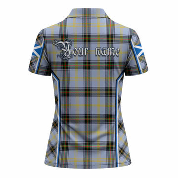 Bell Tartan Crest Women's Polo Shirt Scotland Coat of Arm Flag Style