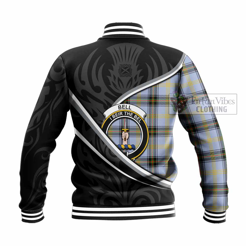 Bell Tartan Family Crest Baseball Jacket Celtic Scottish Thistle Floral - Tartan Vibes Clothing