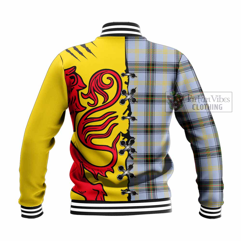 Bell Tartan Family Crest Baseball Jacket Lion Rampant Honor - Tartan Vibes Clothing