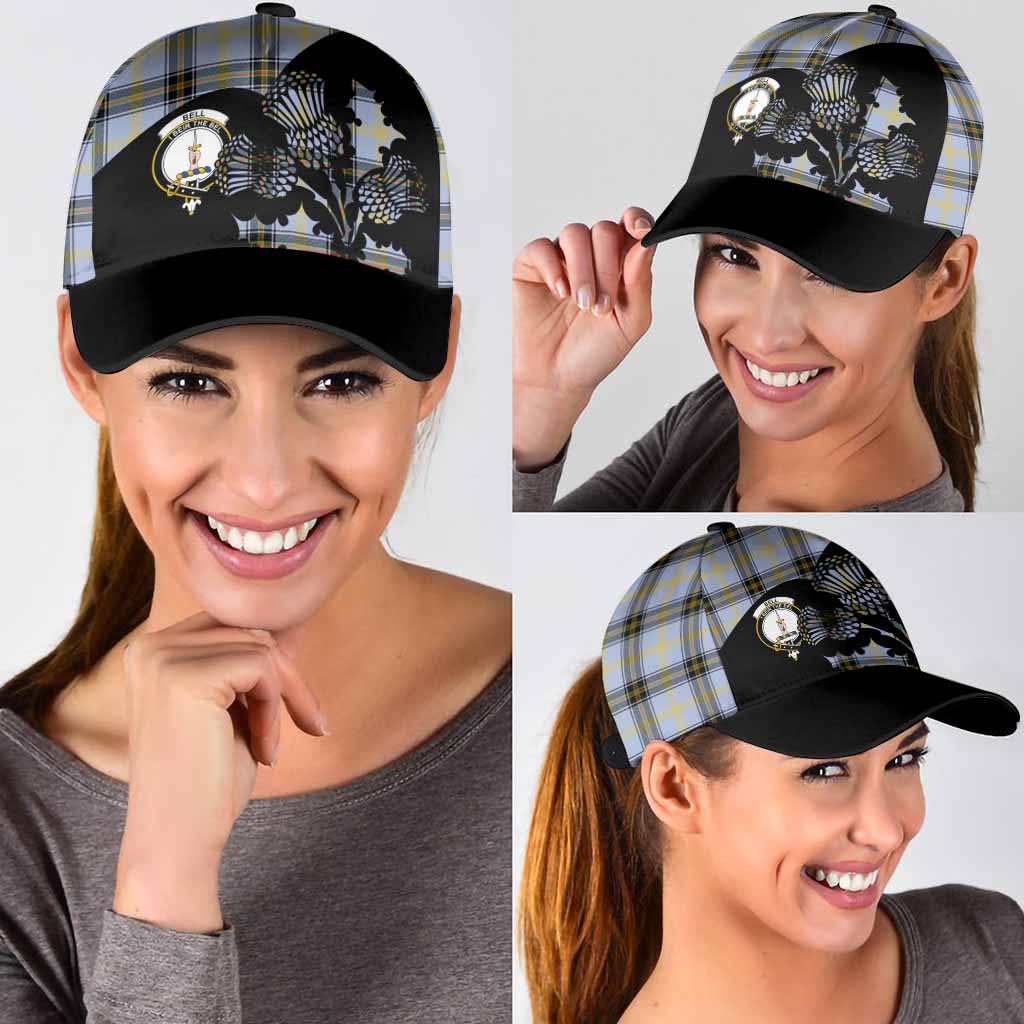 Bell Tartan Family Crest Classic Cap Scotland Thistle Floral Flag Style
