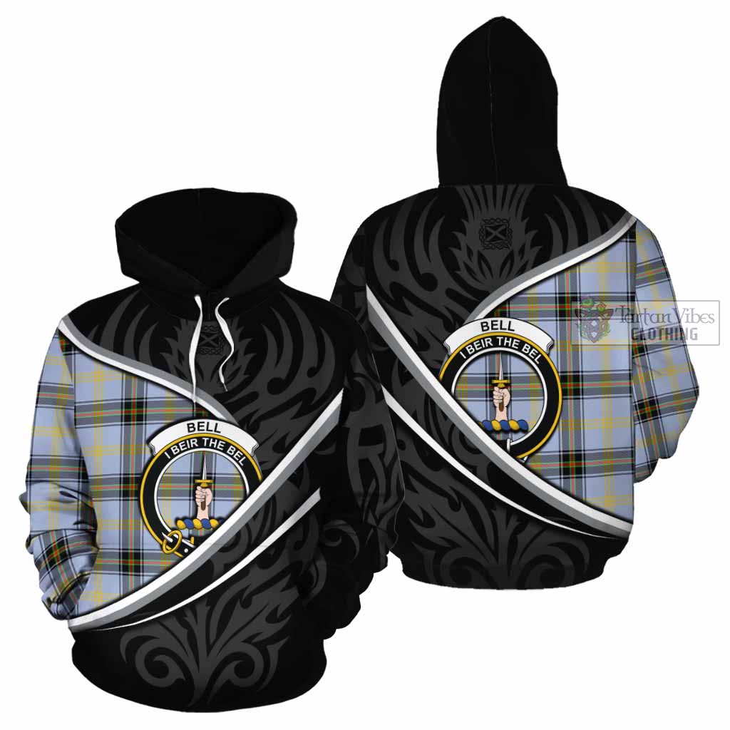 Bell Tartan Family Crest Cotton Hoodie Celtic Scottish Thistle Floral - Tartan Vibes Clothing