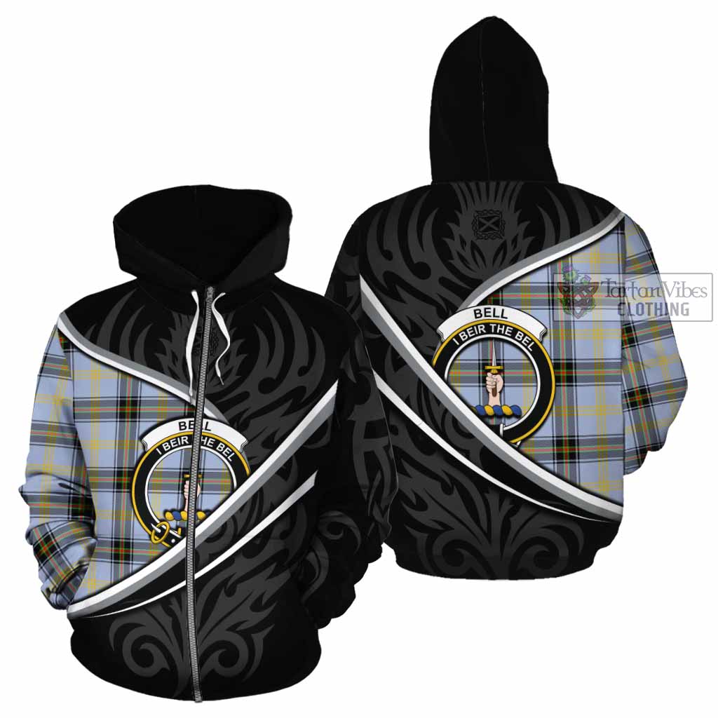 Bell Tartan Family Crest Cotton Hoodie Celtic Scottish Thistle Floral - Tartan Vibes Clothing