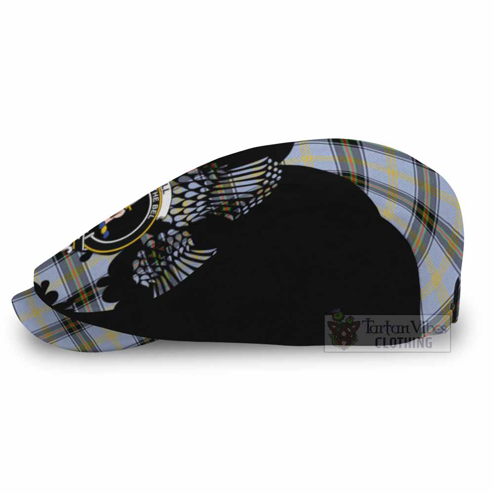 Bell Tartan Family Crest Flat Cap, Jeff Cap Scotland Thistle Floral