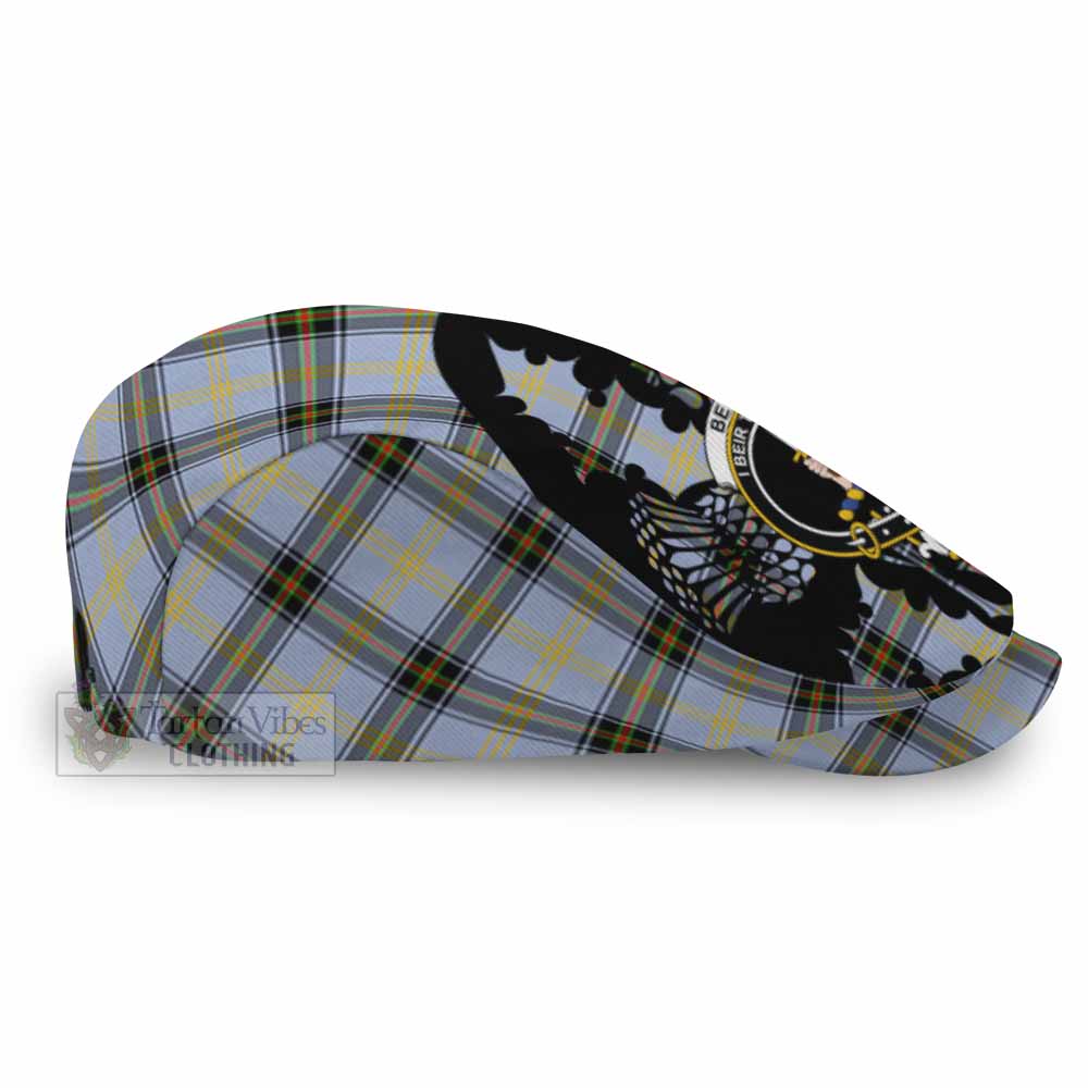 Bell Tartan Family Crest Flat Cap, Jeff Cap Scotland Thistle Floral