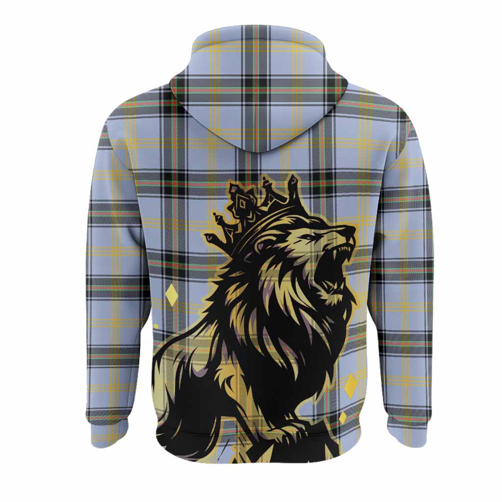 Bell Tartan Family Crest Hoodie Crowned Lion Roaring