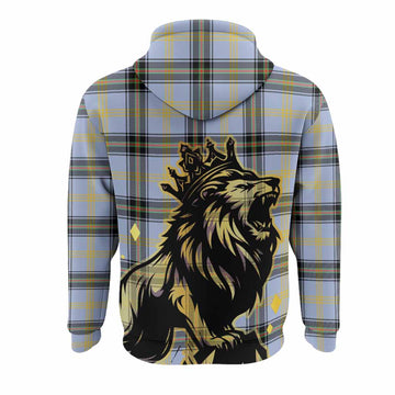 Bell Tartan Family Crest Hoodie Crowned Lion Roaring