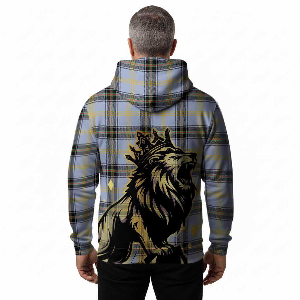 Bell Tartan Family Crest Hoodie Crowned Lion Roaring