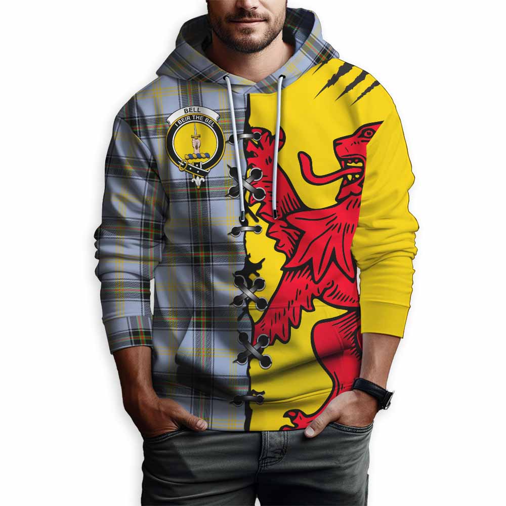 Bell Tartan Family Crest Hoodie Lion Rampant Honor - Tartan Vibes Clothing