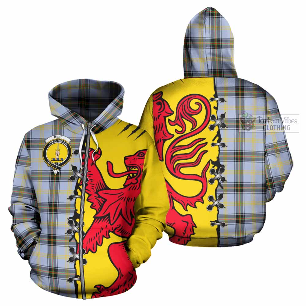Bell Tartan Family Crest Hoodie Lion Rampant Honor - Tartan Vibes Clothing