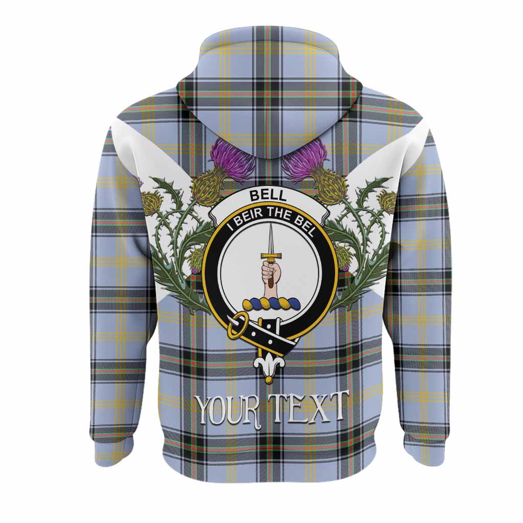 Bell Tartan Family Crest Hoodie Scottish Burns Night Thistle Floral