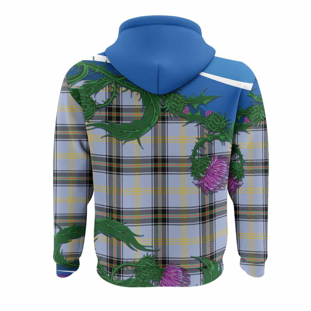 Bell Tartan Family Crest Hoodie Thistle in Minimalism