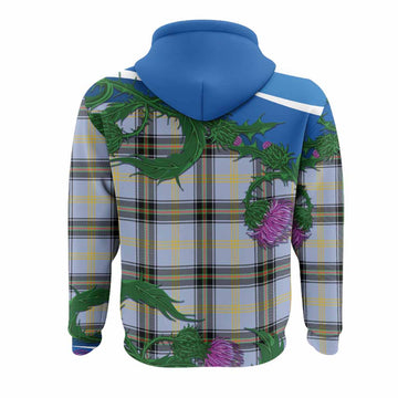 Bell Tartan Family Crest Hoodie Thistle in Minimalism