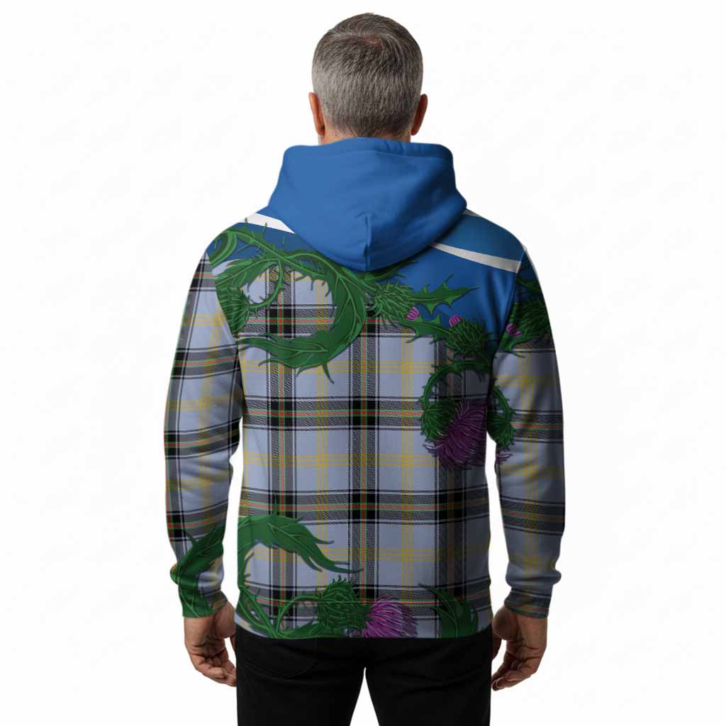 Bell Tartan Family Crest Hoodie Thistle in Minimalism