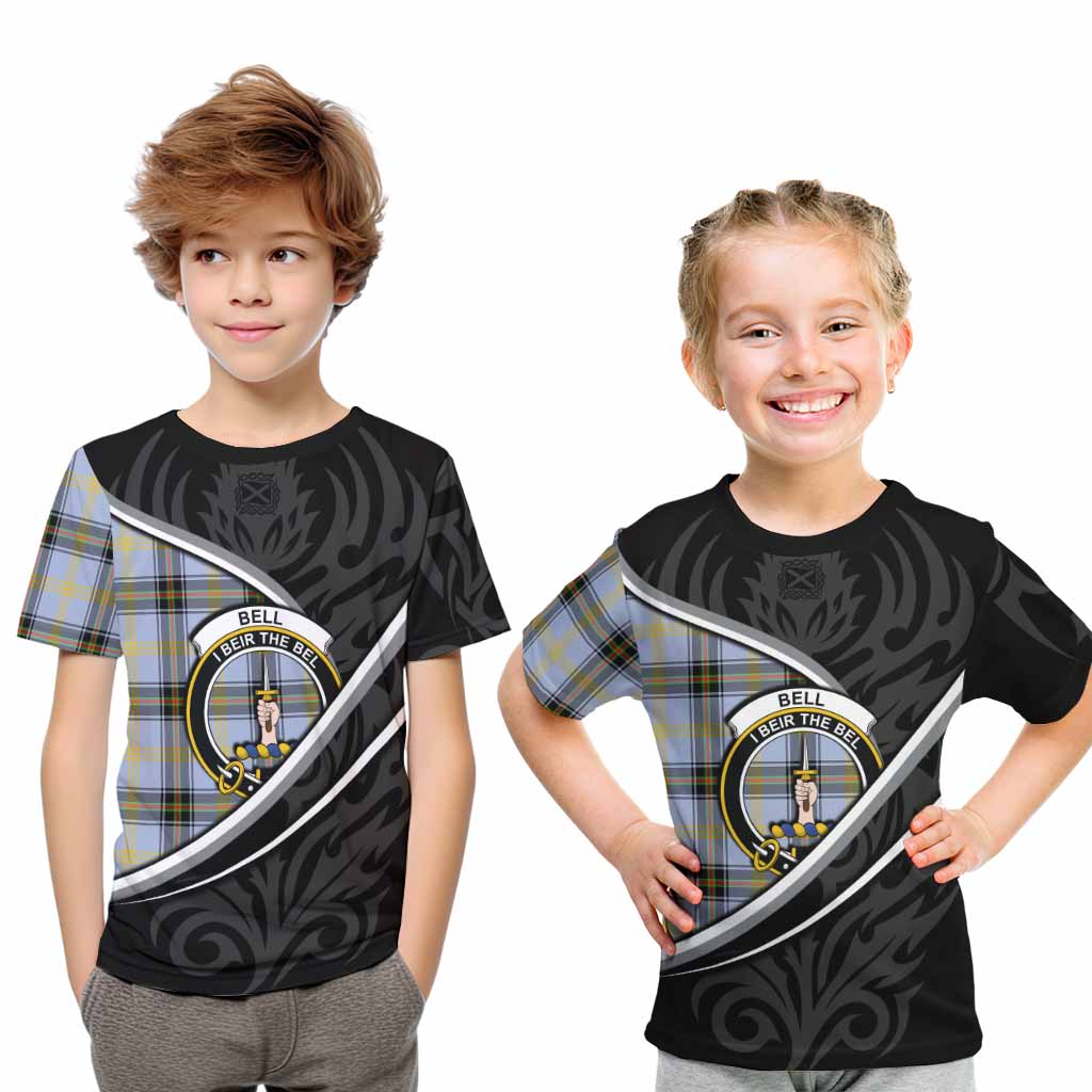Bell Tartan Family Crest Kid T-shirt Celtic Scottish Thistle Floral - Tartan Vibes Clothing