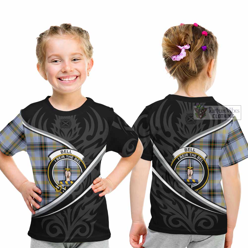 Bell Tartan Family Crest Kid T-shirt Celtic Scottish Thistle Floral - Tartan Vibes Clothing