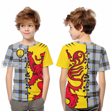 Bell Tartan Family Crest Kid T-shirt Lion Rampant Honor - Tartan Vibes Clothing