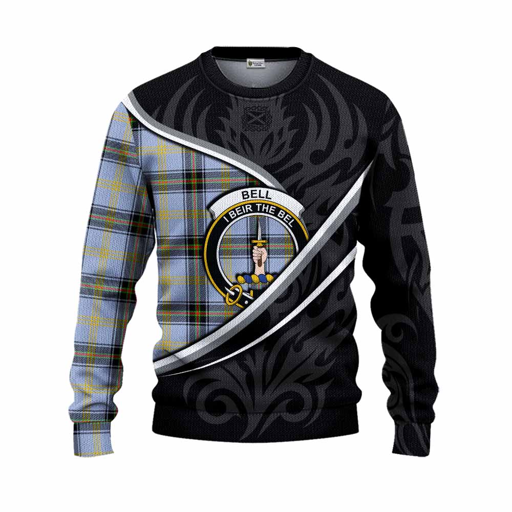 Bell Tartan Family Crest Knitted Sweater Celtic Scottish Thistle Floral - Tartan Vibes Clothing