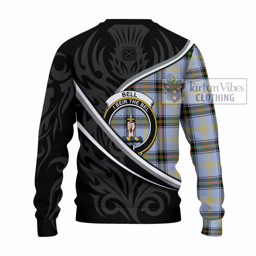 Bell Tartan Family Crest Knitted Sweater Celtic Scottish Thistle Floral - Tartan Vibes Clothing