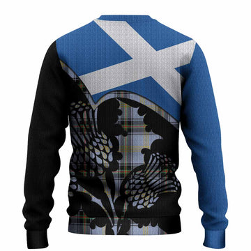 Bell Tartan Family Crest Knitted Sweater Scotland Thistle Floral Flag Style