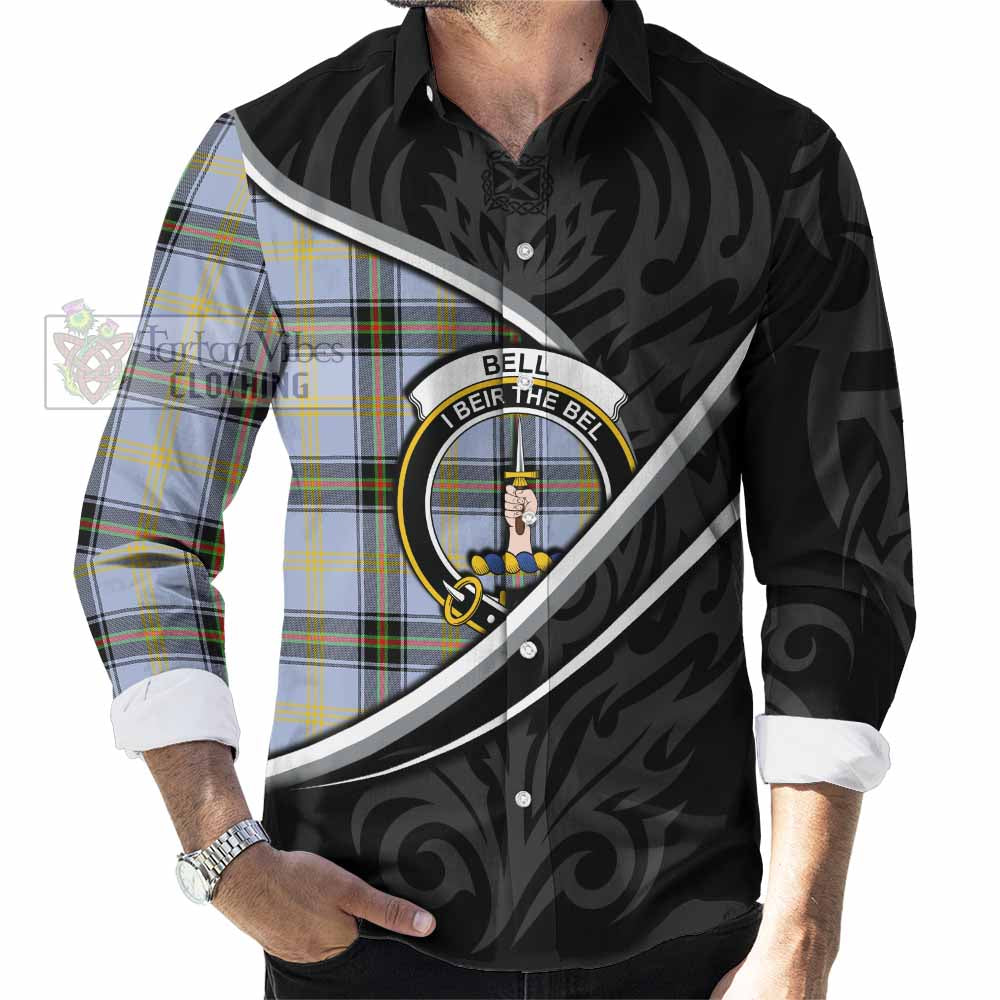 Bell Tartan Family Crest Long Sleeve Button Shirts Celtic Scottish Thistle Floral - Tartan Vibes Clothing
