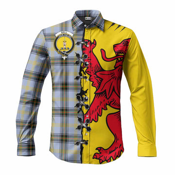 Bell Tartan Family Crest Long Sleeve Button Shirts Lion Rampant Honor