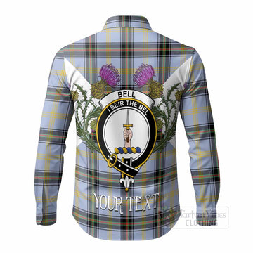 Bell Tartan Family Crest Long Sleeve Button Shirts Scottish Burns Night Thistle Floral