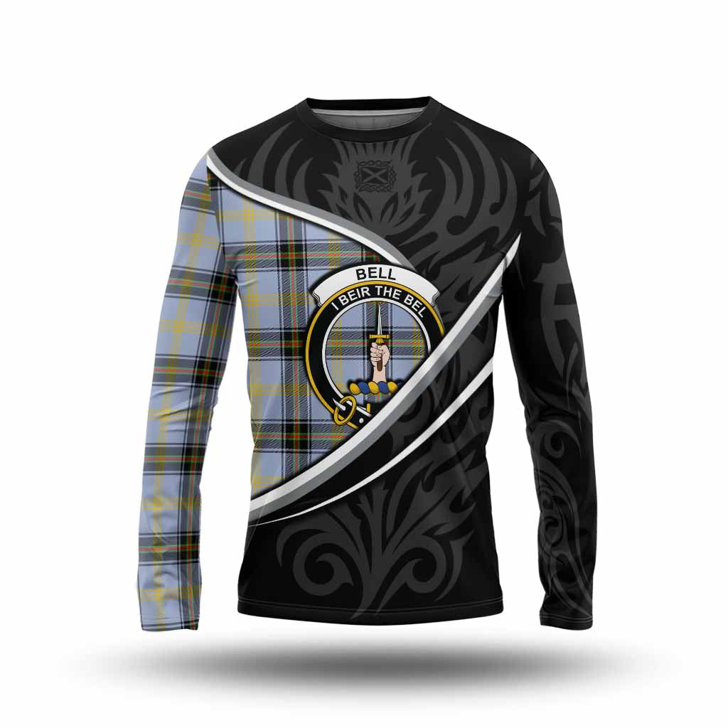 Bell Tartan Family Crest Long Sleeve T-Shirt Celtic Scottish Thistle Floral - Tartan Vibes Clothing