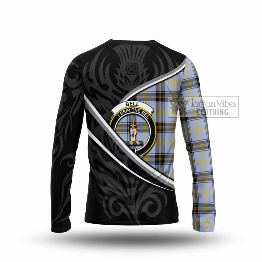 Bell Tartan Family Crest Long Sleeve T-Shirt Celtic Scottish Thistle Floral - Tartan Vibes Clothing