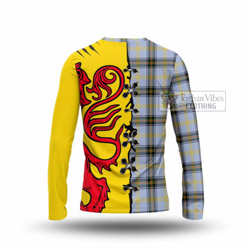 Bell Tartan Family Crest Long Sleeve T-Shirt Lion Rampant Honor