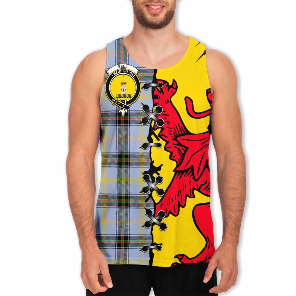 Bell Tartan Family Crest Men Tank Top Lion Rampant Honor - Tartan Vibes Clothing