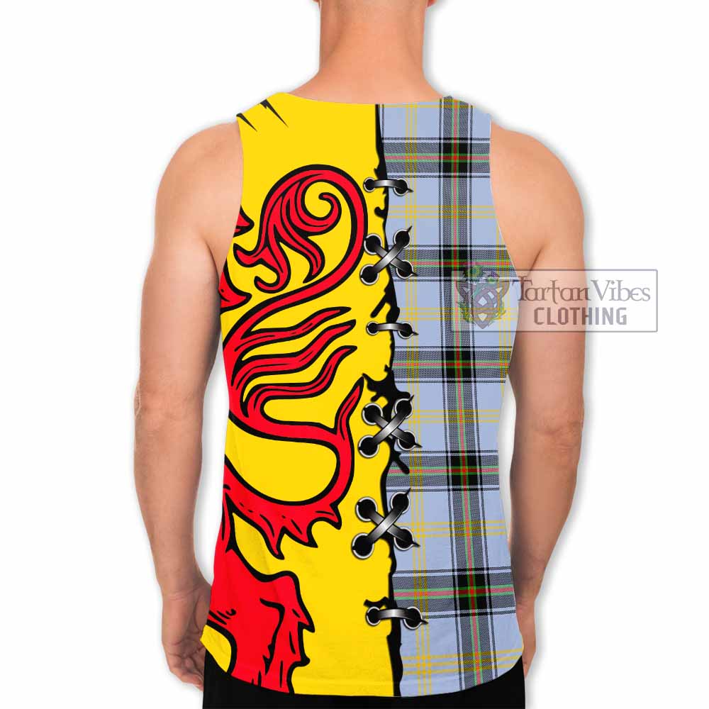 Bell Tartan Family Crest Men Tank Top Lion Rampant Honor - Tartan Vibes Clothing