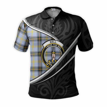 Bell Tartan Family Crest Polo Shirt Celtic Scottish Thistle Floral