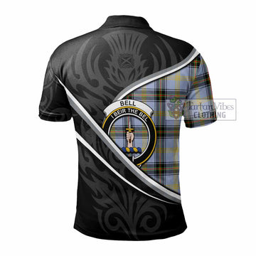 Bell Tartan Family Crest Polo Shirt Celtic Scottish Thistle Floral