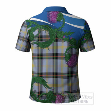 Bell Tartan Family Crest Polo Shirt Thistle in Minimalism