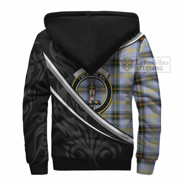 Bell Tartan Family Crest Sherpa Hoodie Celtic Scottish Thistle Floral