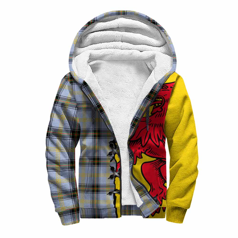 Bell Tartan Family Crest Sherpa Hoodie Lion Rampant Honor - Tartan Vibes Clothing