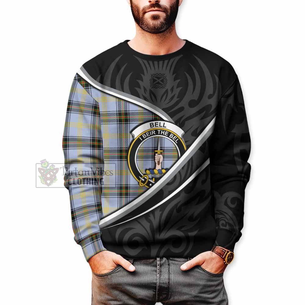 Bell Tartan Family Crest Sweatshirt Celtic Scottish Thistle Floral - Tartan Vibes Clothing