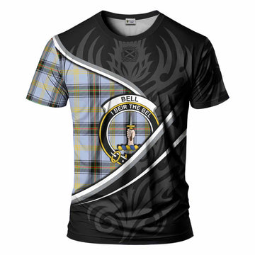 Bell Tartan Family Crest T-shirt Celtic Scottish Thistle Floral