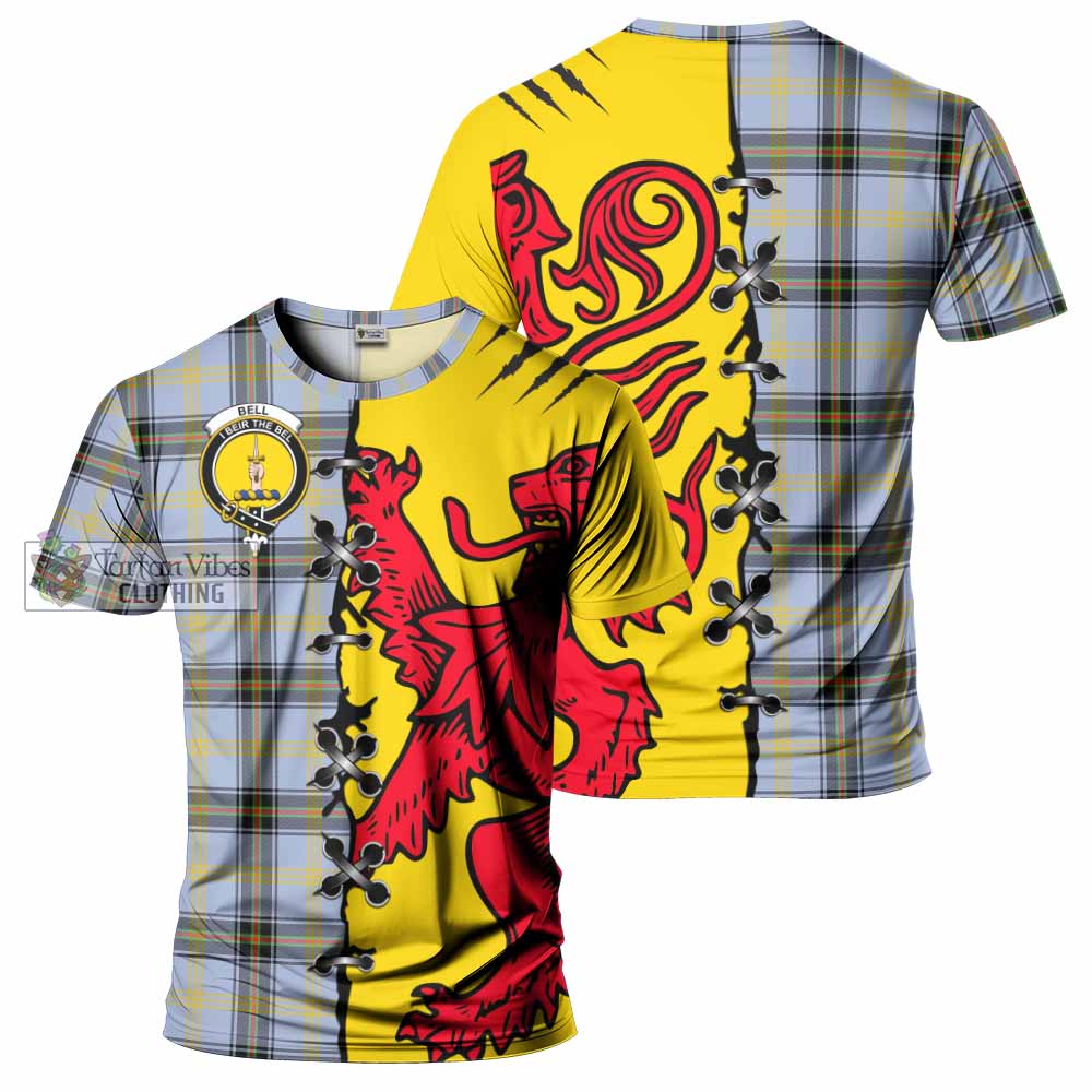 Bell Tartan Family Crest T-shirt Lion Rampant Honor - Tartan Vibes Clothing