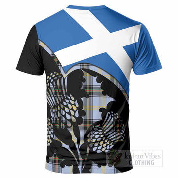 Bell Tartan Family Crest T-Shirt Scotland Thistle Floral Flag Style